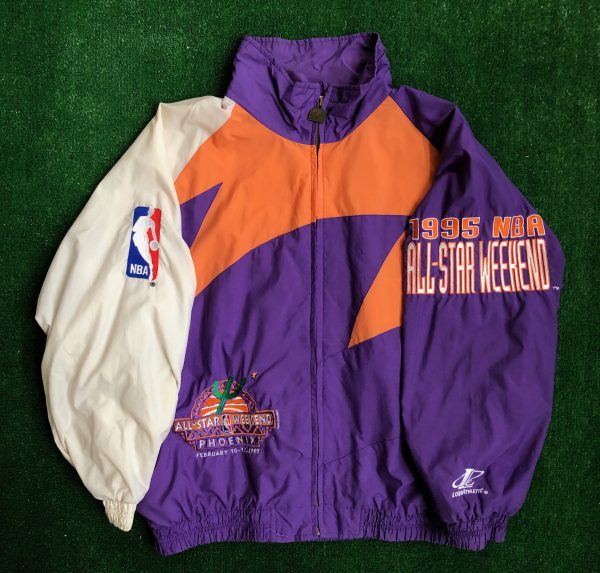 1995 NBA ALL Star Weekend Logo Athletic Sharktooh Satin Jacket