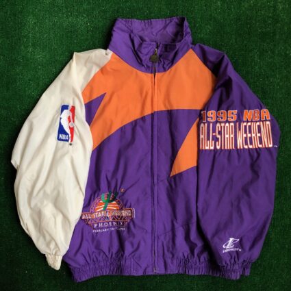 1995 NBA ALL Star Weekend Logo Athletic Sharktooh Satin Jacket
