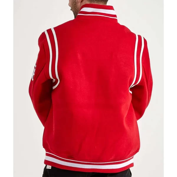 6X Champs Chicago Bulls Varsity Full-Zip Red Wool Jacket