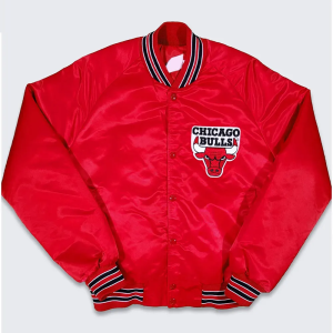 80’s Chicago Bulls Red Satin Bomber Jacket