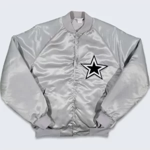 80’s Dallas Cowboys Silver Satin Bomber Jacket