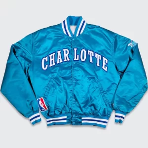 90’s Charlotte Hornets Bomber Satin Jacket