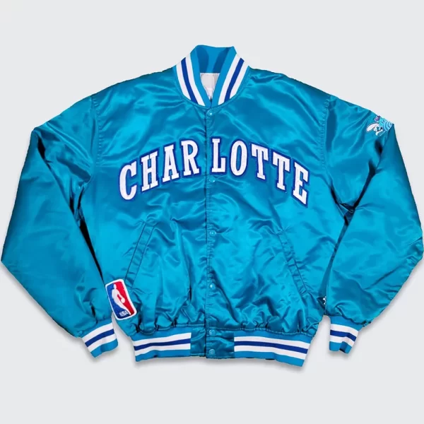 90’s Charlotte Hornets Bomber Satin Jacket