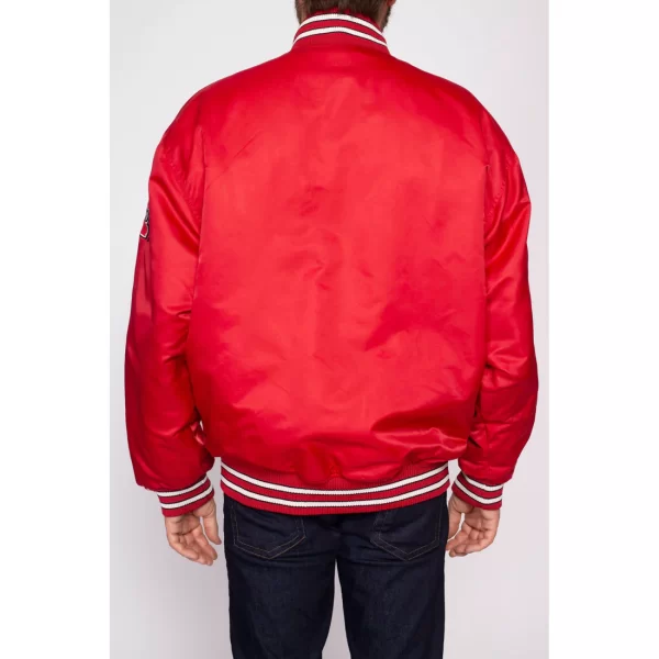 90s University Of Nebraska Red Satin Varsity Jacket