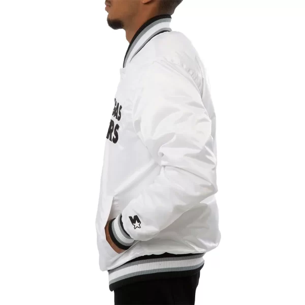 A Stars Las Vegas Raiders White Satin Jacket