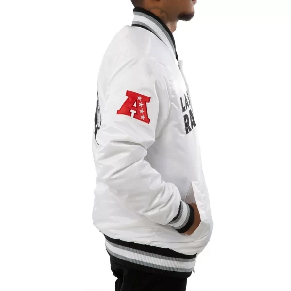 A Stars Las Vegas Raiders White Satin Jackets