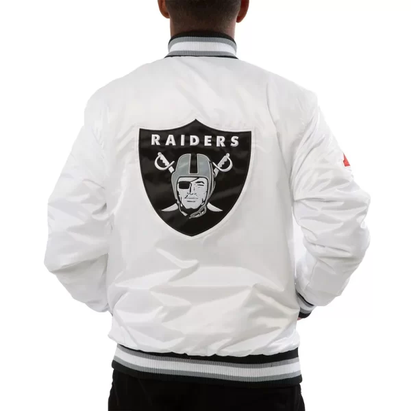 A Stars White Las Vegas Raiders Full-Snap Satin Jacket