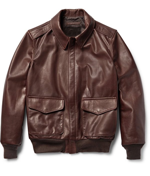 Adam Spencer Brown Leather Zip Jacket