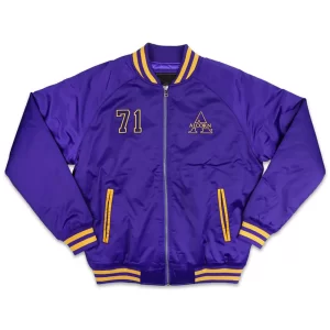 Alcorn State University Purple Baseball Satin Jacket