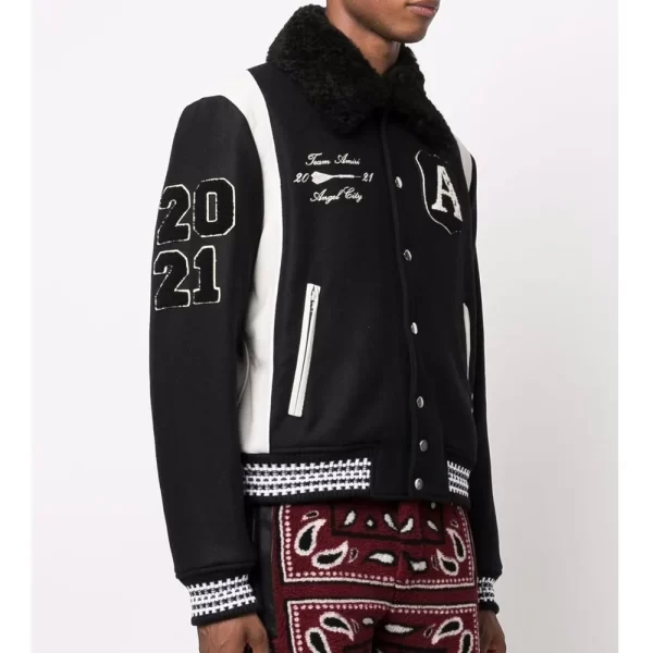 Amiri Always on Point Black Varsity Jacket