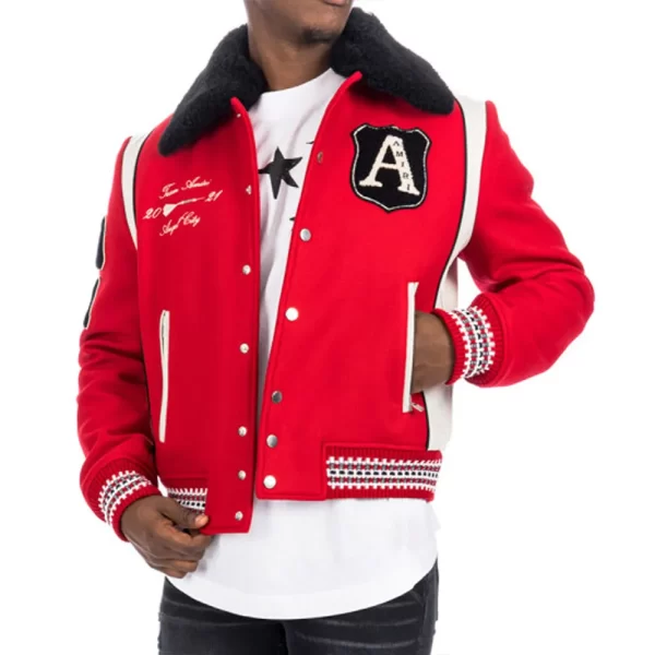 Amiri Always on Point Red Varsity Jackets