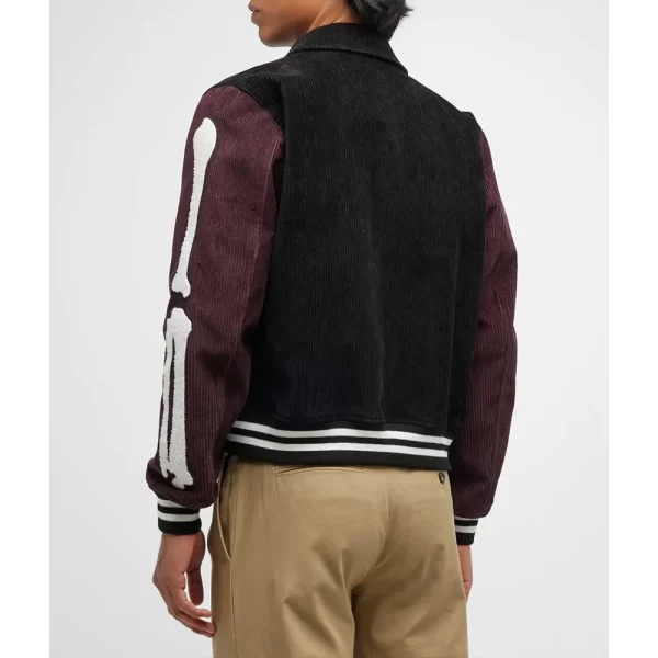 Amiri Bones Full-Snap Corduroy Varsity Jacket