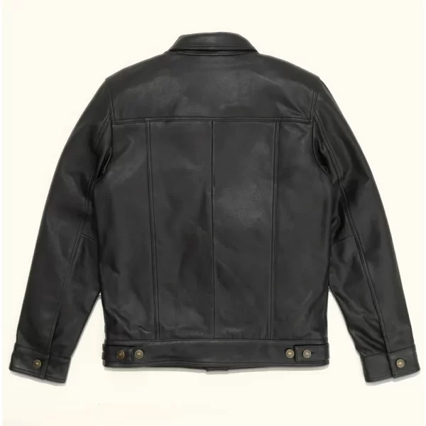 Black Driggs Full-Button Leather Jacket