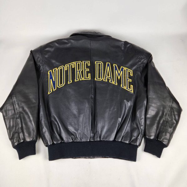 Black University of Notre Dame Leather Jacket