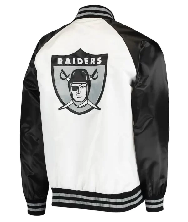 Black & White Las Vegas Raiders Clean Up Throwback Jacket