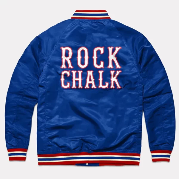 Blue Kansas Jayhawks Rock Chalk Full-Snap Varsity Satin Jacket