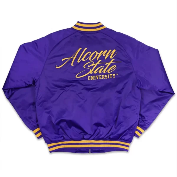 Bomber Alcorn State University Full-Zip Purple Jacket