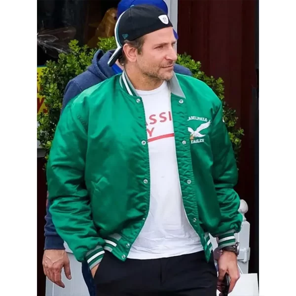 Bradley Cooper Philadelphia Eagles Satin Green Jacket