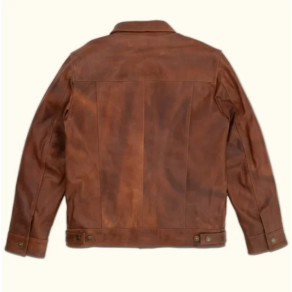 Brown & Black Driggs Full-Button Leather Jacket