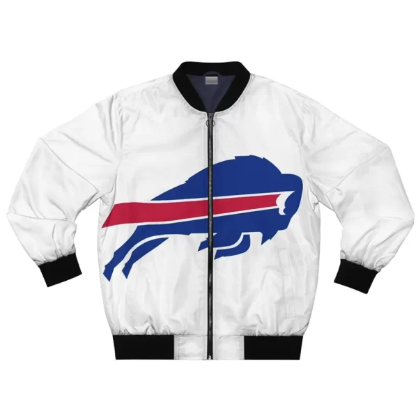 Buffalo Bills Bomber White Satin Jacket