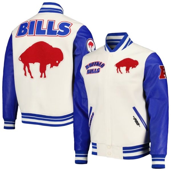 Buffalo Bills Pro Standard Cream Retro Classic Varsity Jacket