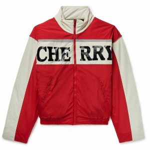 CHERRY LA Pit Crew Logo-Print Padded Shell Nylon Jacket