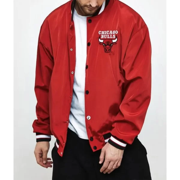 Chicago Bulls Bomber Red Jacket