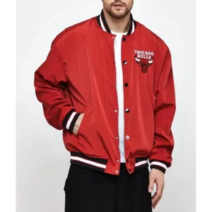 Chicago Bulls Bomber Red Polyester Jacket