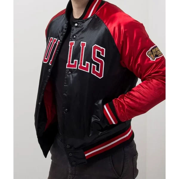 Chicago Bulls Tough Black and Red Season Satin Jackets