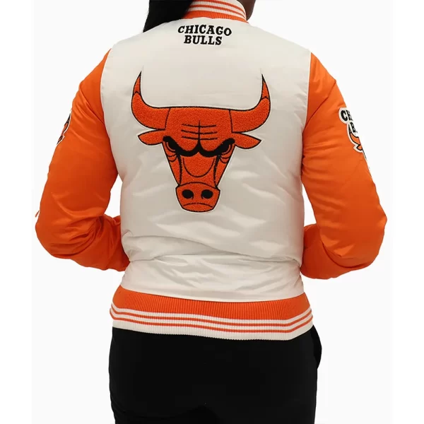 Chicago Bulls Two Tone Satin Orange & White Jackets