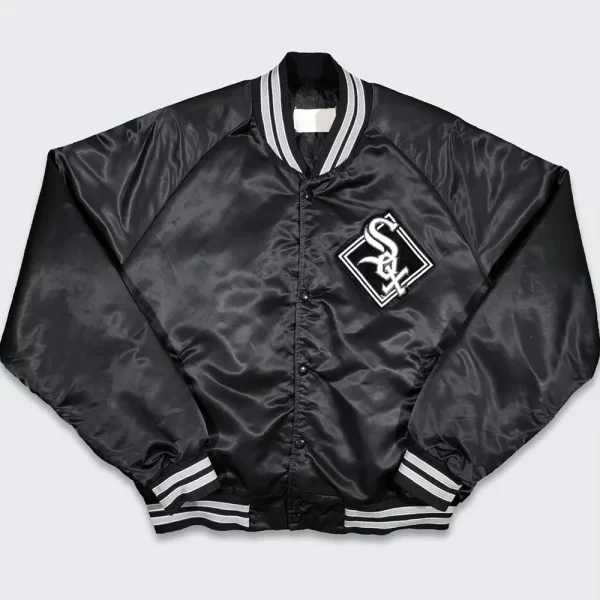 Chicago White Sox 80’s Black Satin Bomber Jacket