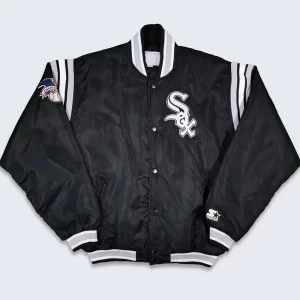 Chicago White Sox 90’s Bomber Black Satin Jacket