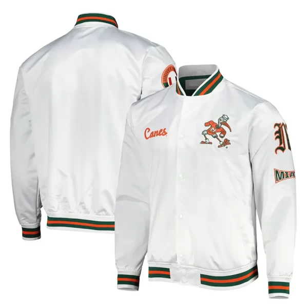 City Collection Miami Hurricanes White Jacket