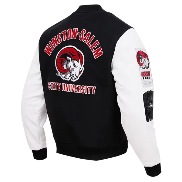 Classic Winston-Salem State Varsity Full-Zip Wool & Leather Jacket