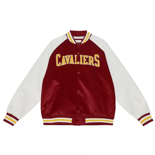 Cleveland Cavaliers Prime Time Burgundy & White Satin Jacket