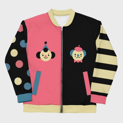 Clown vs Mime Vintage Unisex Wool Bomber Jacket
