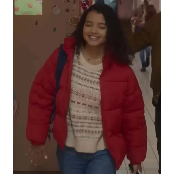 Deja Monique Christmas with You Cristina Puffer Red Jacket