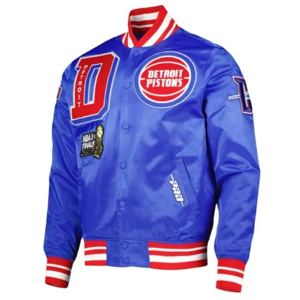 Detroit Pistons Finals 3x Champions Mash Up Capsule Royal Satin Jacket