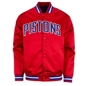 Detroit Pistons Red Lightweight Satin Jacket