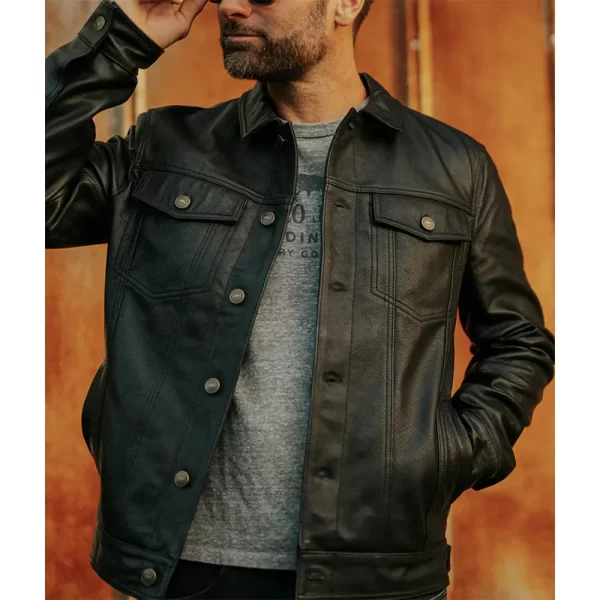 Driggs Full-Button Leather Jacket