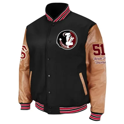 Florida State Seminoles Wool Varsity Black and Brown Jacket