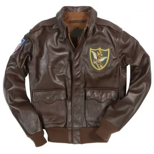 Flying Tigers 23rd Fighter Group Brown Leather Jacket