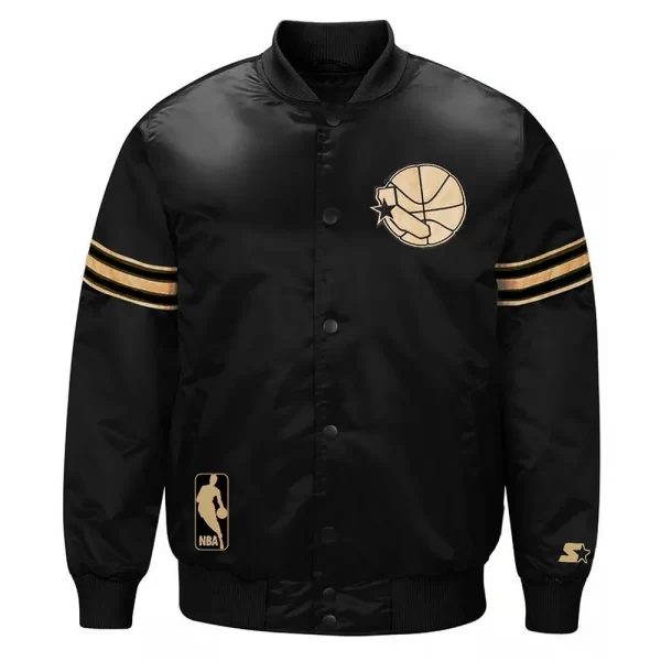 Golden State Warriors Classic Black Satin Jacket