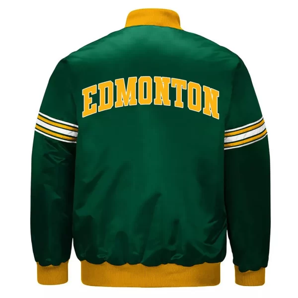 Green Draft Pick Edmonton Elks Satin Full-Snap Jacket