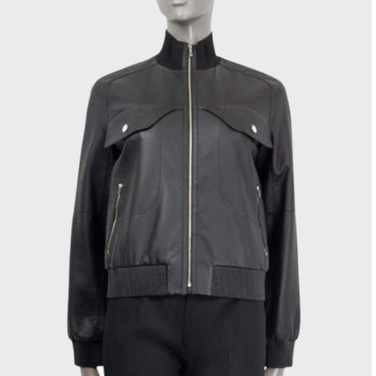Hermes Zodiac Bomber Black Leather Jacket