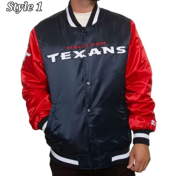 Houston Texans Enforcer Red and Navy Satin Jacket