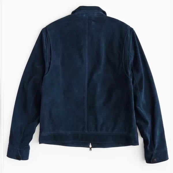 Italian Dean Navy Blue Suede Leather Jacket