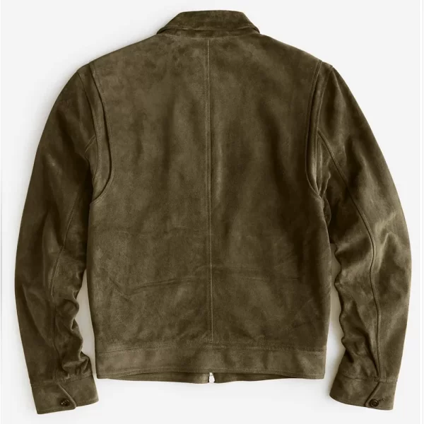 Italian Dean Olive Suede Leather Jacket