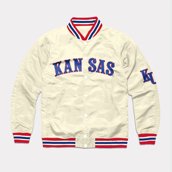 KU Jayhawks Satin Varsity Jacket