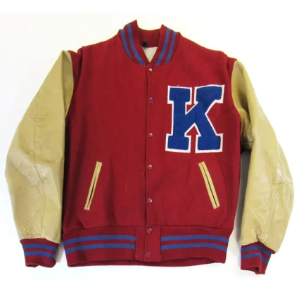 Kansas Jayhawks Red Wool Letterman Jacket